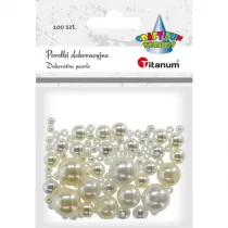 Titanum Koraliki plastikowe pere�ki per�owe bia�e 100 szt.