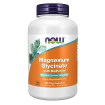 Now Foods Glicynian Magnezu z Bioperyn Suplement diety 180 kaps.