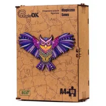 Puzzle drewniane eko 69 el. Magiczna sowa A4 PuzzleOK