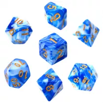 Komplet koci RPG - Dwukolorowe - Niebiesko-biae (zote cyfry) Rebel