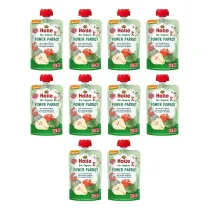 Holle Mus Silna papuga (gruszka - jab�ko - szpinak) bezglutenowy od 6 miesi�ca Demeter Zestaw 10 x 100 ml
