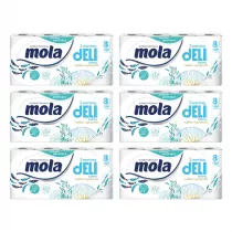 Mola Papier toaletowy morski zapach 3-warstwowy zestaw 6 x 8 szt.
