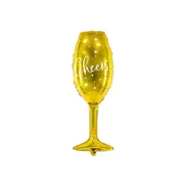 PartyDeco Balon foliowy Kieliszek 28x80cm