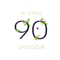 Clear Creations Karnet Swarovski kwadrat Urodziny 90 CL1890_PO
