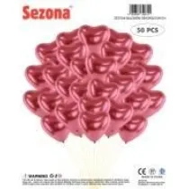 Balony chromowane Serca 25cm 50 szt