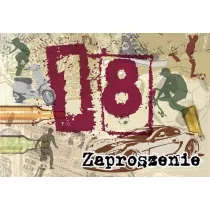 Kukartka Zaproszenie ZZ-051 Urodziny 18 5 szt.