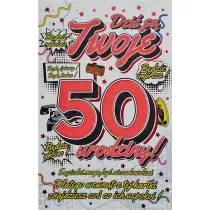 Karnet Urodzinowy z zawieszk 50