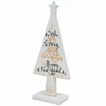 H&S Decoration Choinka drewniana biaa 25 cm wzr 5