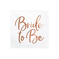 PartyDeco Serwetki Bride to Be r�owe z�oto 33x33cm