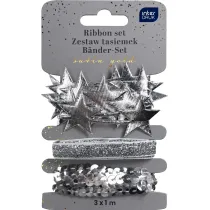 Interdruk Zestaw tasiemek 3x1m Silver Satin Gold