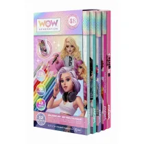 KIDS EUROSWAN Zestaw pi�mienniczy - kredki + o��wki + zeszyt WOW g�adki