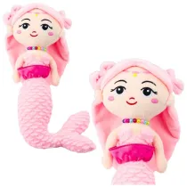 Syrenka pluszowa z koralami rowa 32cm Leantoys