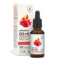 Aura Herbals Witamina D3 (2000 IU) + K2mk7 z ekstraktem z kurkumy NovaSOL Suplement diety 30 ml