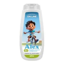 On Line Szampon, �el, p�yn do k�pieli Kids Alex 3w1 - Apple 400 ml