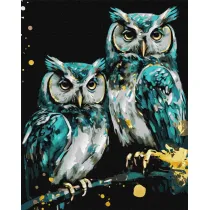 Ideyka Malowanie po numerach - M�dre sowy 40x50cm