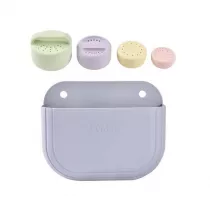 Beaba Silikonowy zestaw do kpieli: zabawki Mint/multi colors i kosz do przechowywania Pebble