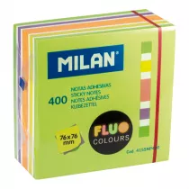 Milan Karteczki samoprzylepne Fluo kostka 76 x 76 mm 400 kartek 400 szt.