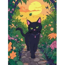 Ideyka Malowanie po numerach - Kotek w ogrodzie 30x40cm