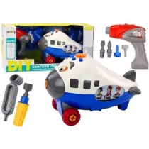 Samolot kresk�wkowy do skr�cania DIY niebieski LeanToys