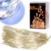 Lampki LED druciki dekoracyjne �wi�teczne choinkowe 10m 100LED zimny bia�y