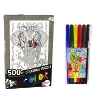 Puzzle 500 el. do kolorowania S�o� LeanToys
