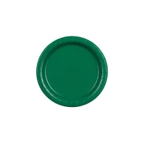 PartyDeco Talerzyki papierowe ciemny zielony 18cm