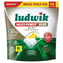Ludwik MAXX POWER PLUS ALL IN 1 kapsuki do zmywarek Lemon 60 szt.