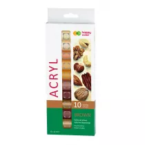 Happy Color Farby akrylowe pastelowe 12x12ml brzowe