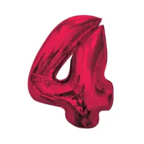 Godan Balon foliowy cyfra 4 czerwona Smart 92cm