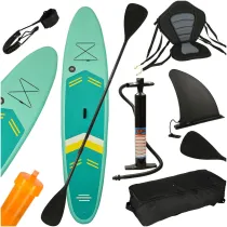 Deska SUP pompowana do pywania z siedzeniem akcesoriami wioso zestaw turkusowa 350 cm