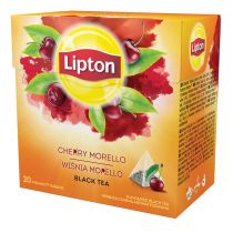 Lipton Herbata czarna aromatyzowana Wiśnia Morello 20 x 1.7 g