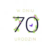 Clear Creations Karnet Swarovski kwadrat Urodziny 70 CL1870_PO