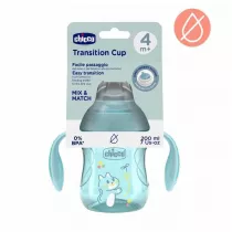 Chicco Kubek treningowy z mikkim ustnik 200ml turkus 4m+
