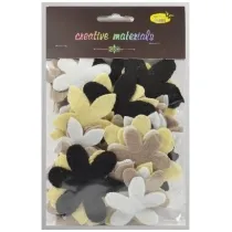 Galeria Hobby Kwiatki z filcu czarno-szara 60 szt.