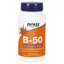 Now Foods B-50 Kompleks witaminy B Suplement diety 100 tab.