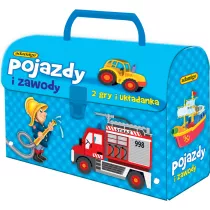 Pojazdy i zawody. Zestaw w kuferku Adamigo