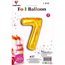 Mk Trade Balon foliowy cyfra 7 zoty 81 cm