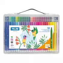 Milan Flamastry w plastikowej walizce 50 szt.