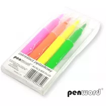 Penword Zakre�lacz p�dzelkowy fluo 4 szt.