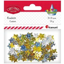 Titanum Konfetti Gwiazdki hologram z�ote, srebrne 14g
