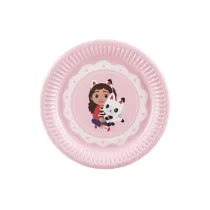 PartyDeco Talerzyki Koci Domek Gabi 18cm 6 szt