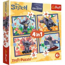 Puzzle 4w1 Lilo&Stitch Wakacje na Hawajach TREFL