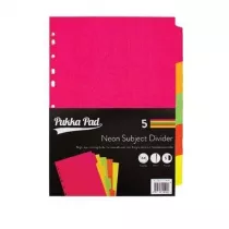 Pukka Pad Przekadki do segregatora A4 Neon 5 bloczkw