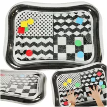 Mata wodna sensoryczna dmuchana dla niemowlt czarno-biaa mix wzorw XXL 65x50 cm