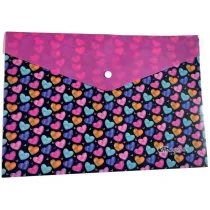 Fresh Teczka A4+ plastikowa z klipsem Serduszka