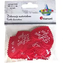 Titanum Ozdoba materiaowa serca I Love You czerwone 15 szt.