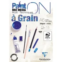 Clairefontaine Blok A6 bia�y fakturowany 250g 15ark