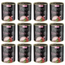 Piper Mokra karma z indykiem i brokuem dla psa Zgrzewka 12 x 800 g