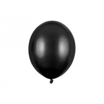 PartyDeco Balony Strong Metallic Black 30cm
