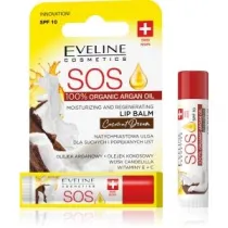 Eveline Cosmetics Coconut Dream SOS 100% Organic Argan Oil Balsam do ust SPF 10 4.5 ml